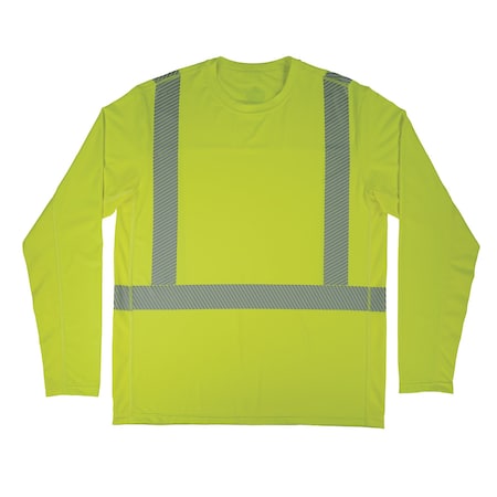 Ergodyne Hi-Vis Long Sleeve Cooling Sun Shirt, Polyester/Spandex, Lime, 3XL 6688
